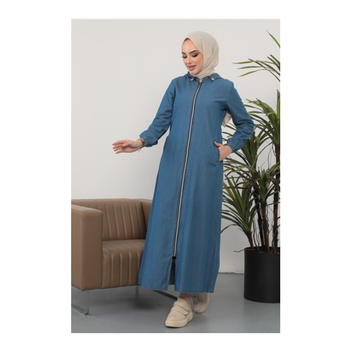 Bild von Bestenur Schlichte Jeansjacke Mit Kapuze – Perfekt für Stilbewusste Damen