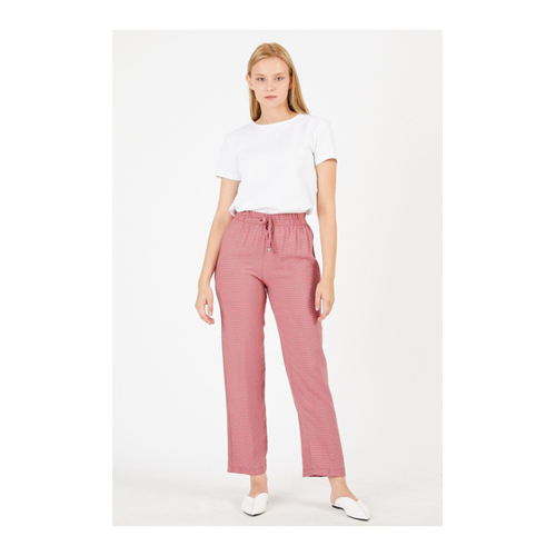 Bild von Herita Gestreifte Viskosehose Rosa für Damen - 44