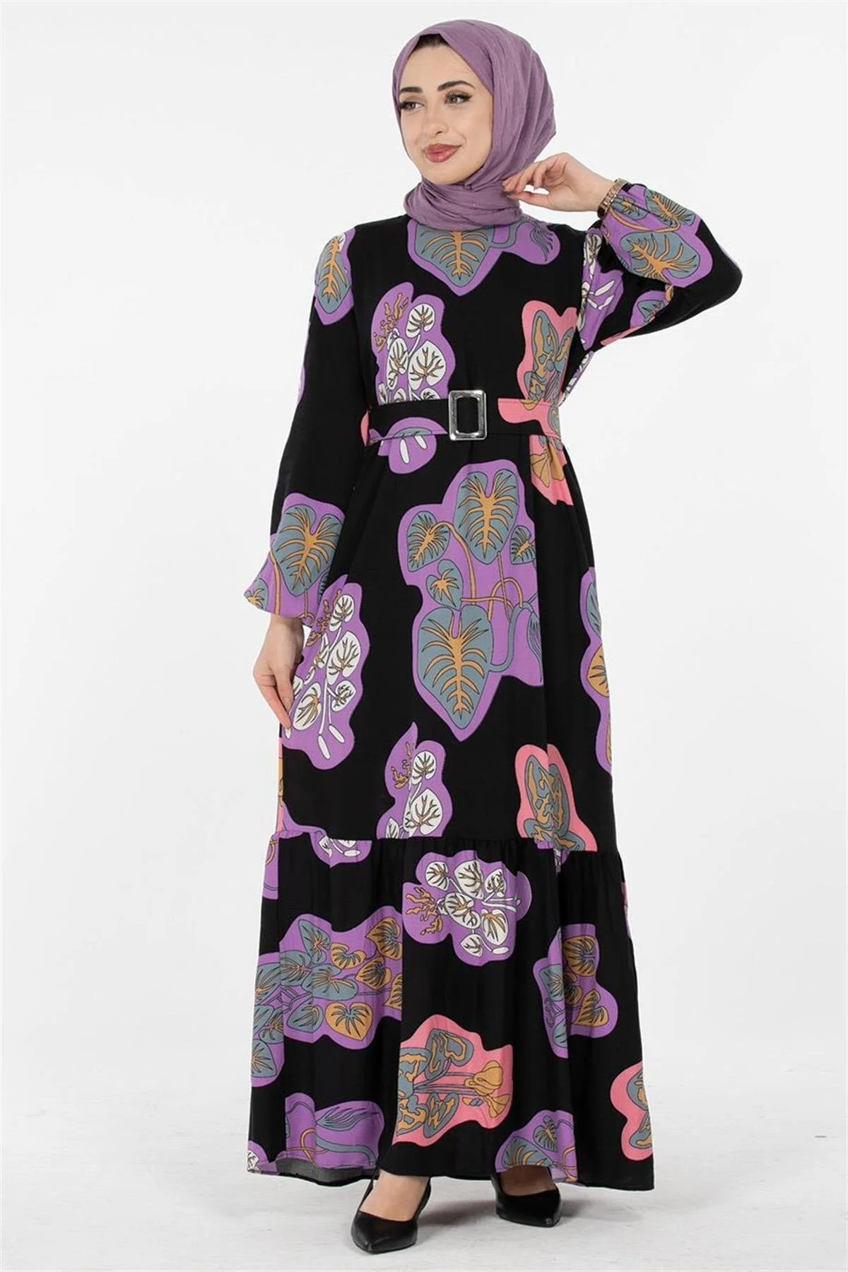 Bild von Sevitli Gemustertes Kleid Flieder für Damen - 50