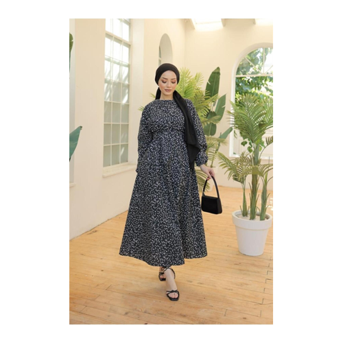 Bild von Bestenur Fledermauskleid Mit Knusperblumenmuster für Damen - 44