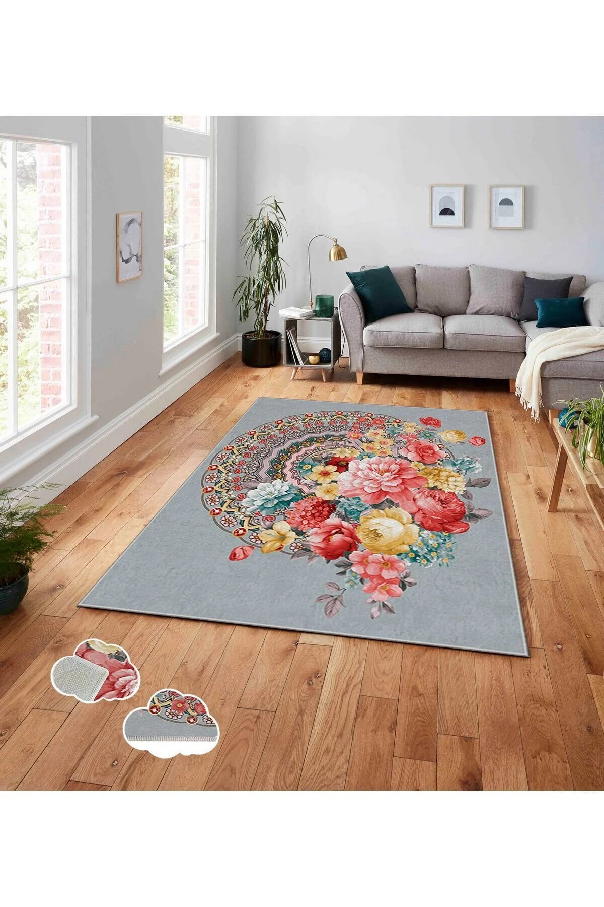 Bild von Ocoza Dekorativer, Waschbarer, Dünner, Rutschfester, Moderner Teppich - 160 x 230