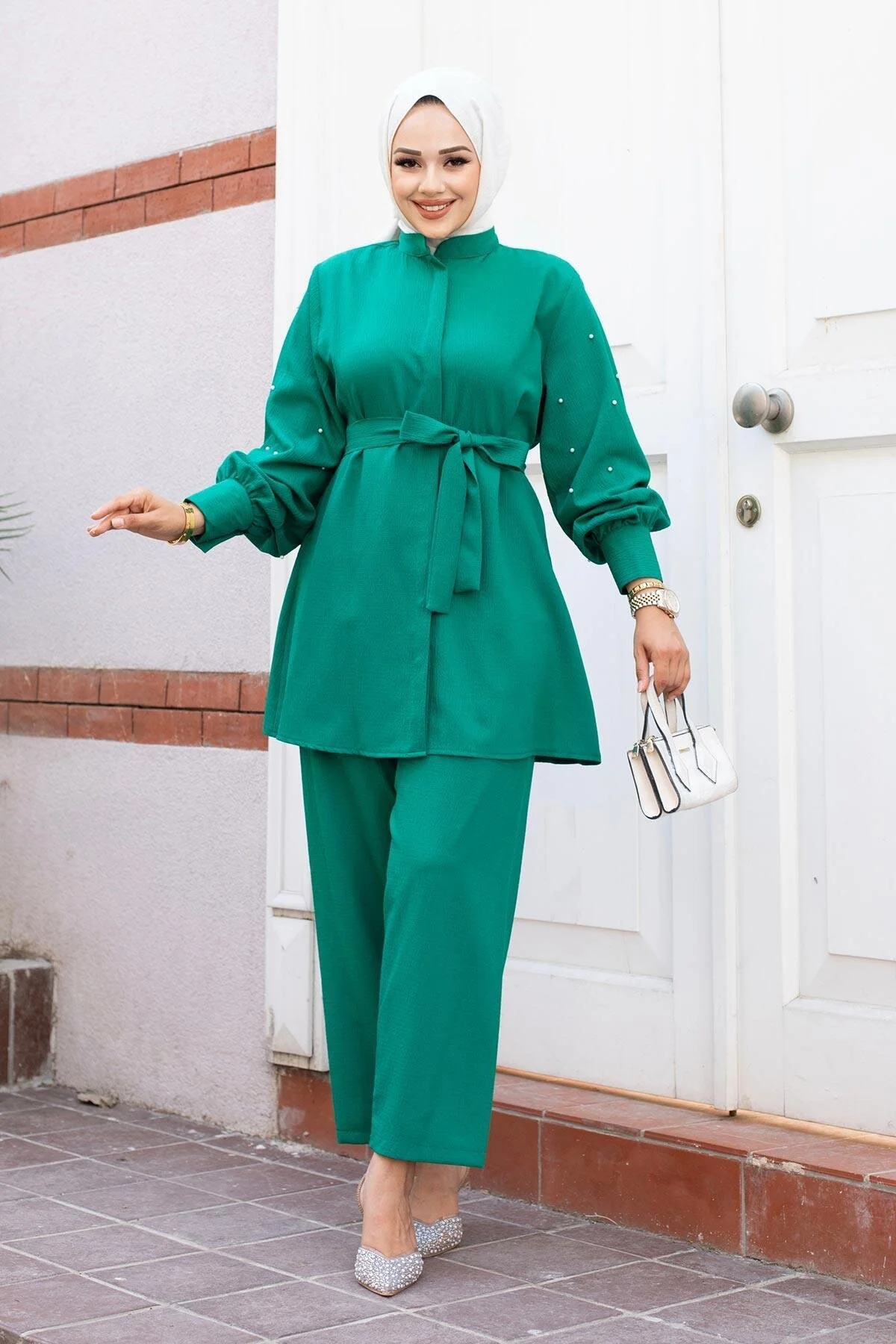Bild von Misskyle Set Mit Perlenärmeln Und Detail für Damen - 44