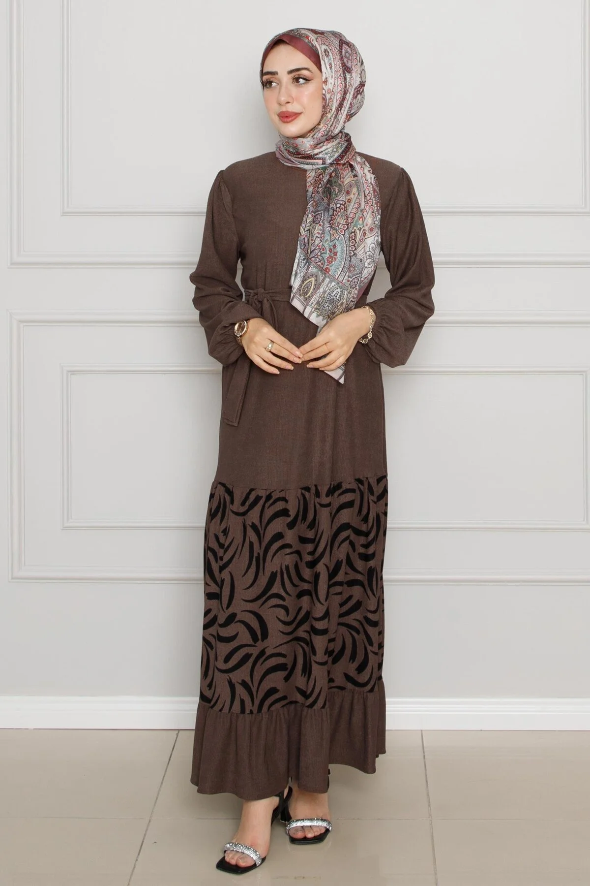 Bild von Sevitli Patterned Skirt Dress für Damen - 38