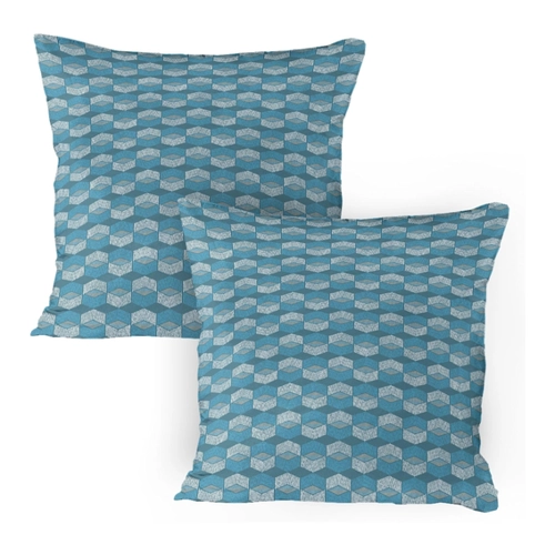 Bild von ABAKUHAUS Blauer Mandala Kissenbezug Packung mit 2