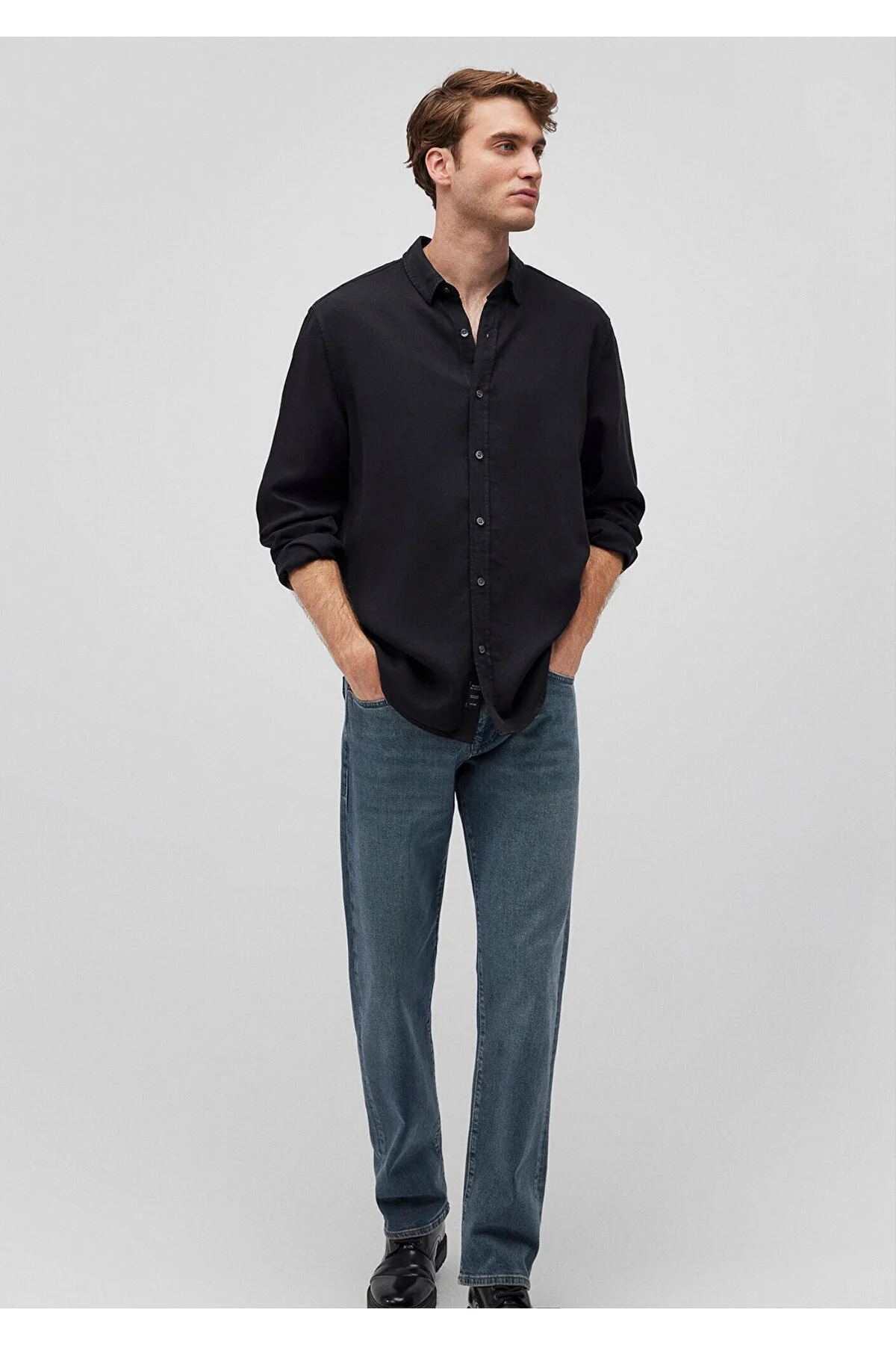 Bild von Mavi Schwarzes Slim Fit Lyocell Hemd -900 für Herren - S