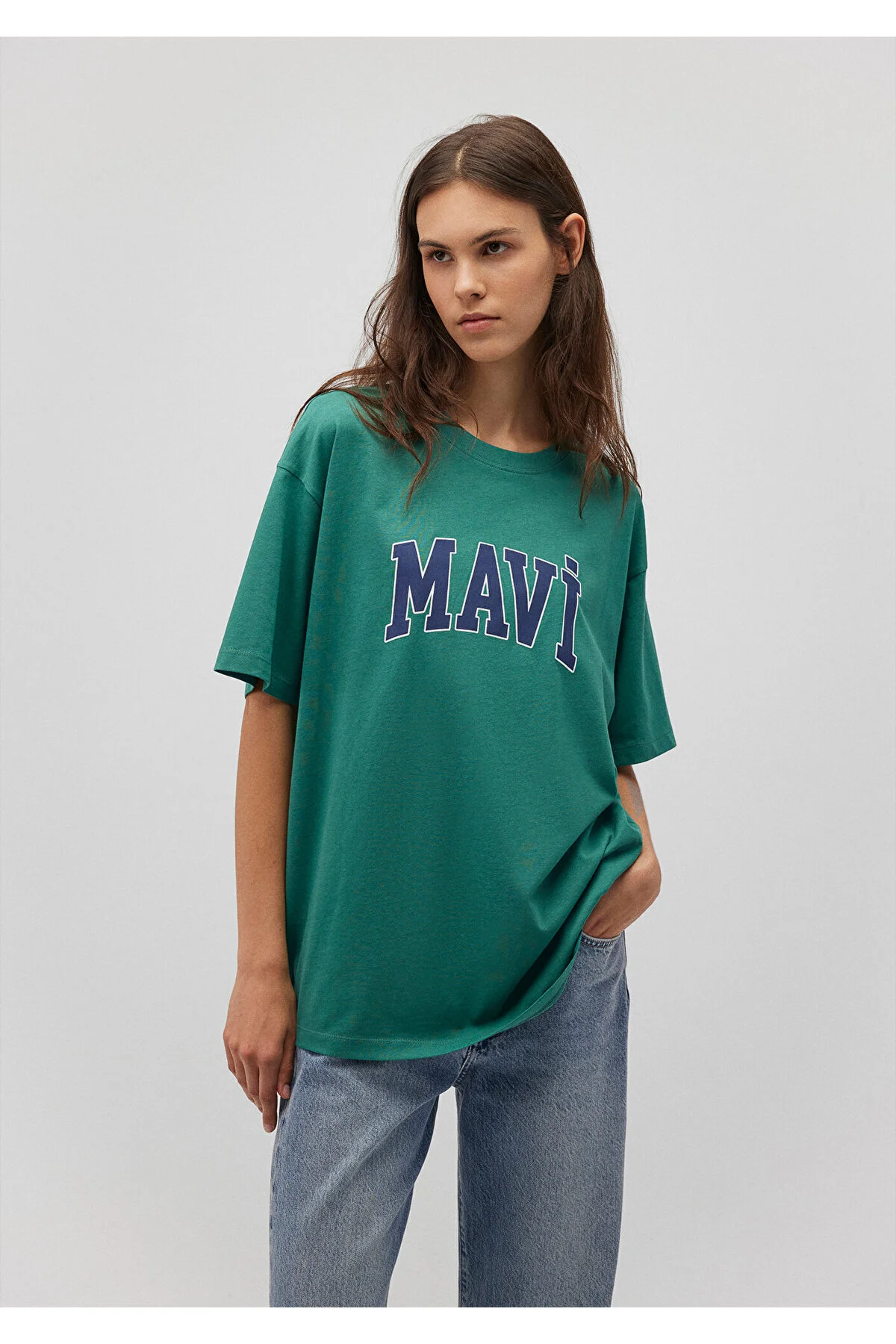 Bild von Mavi Grünes Oversize-t-shirt Mit Logo-aufdruck -71918 für Damen - Standard