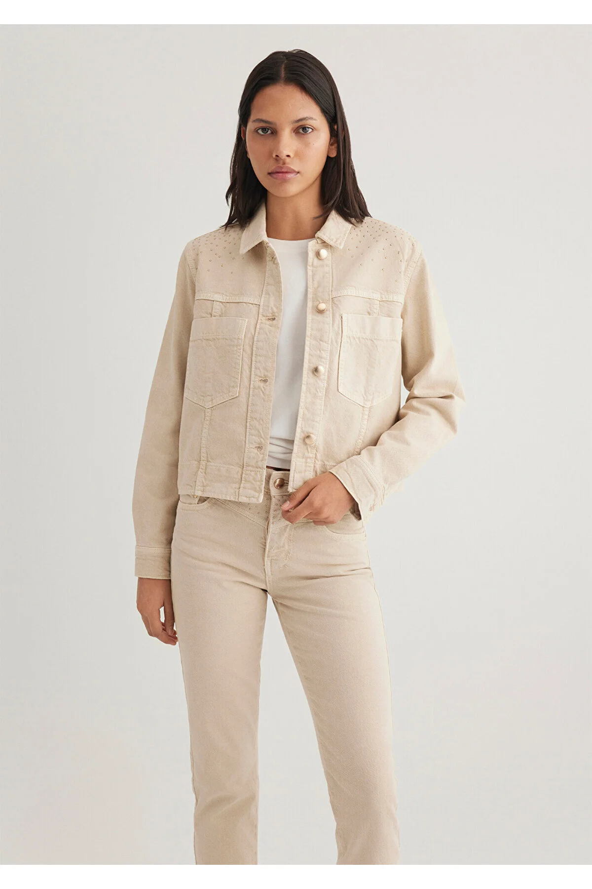 Bild von Mavi Tanya Gold Premium Stone Cream Jeansjacke -88596 für Damen - M