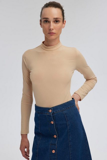 Bild von Touché Privé Gerippter Body Mit Stehkragen für Damen - S