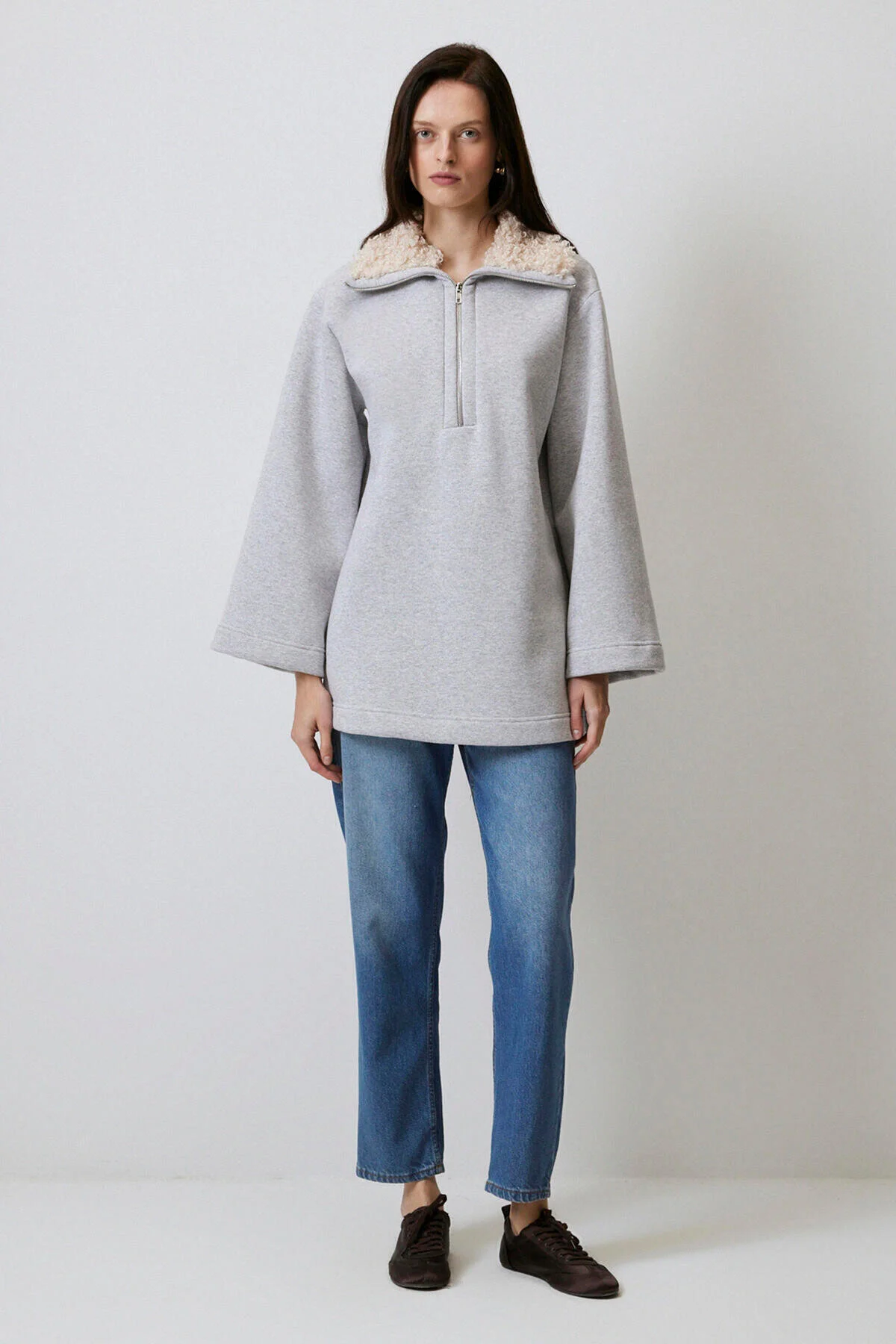 Bild von touche prive Kapuzenpullover SWEATSHIRT MIT KUNSTPELZKRAGEN