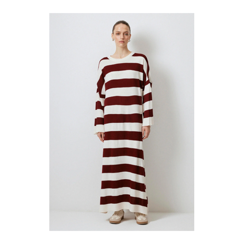 Bild von Touché Privé Schmal Gestreiftes Strickkleid für Damen - S