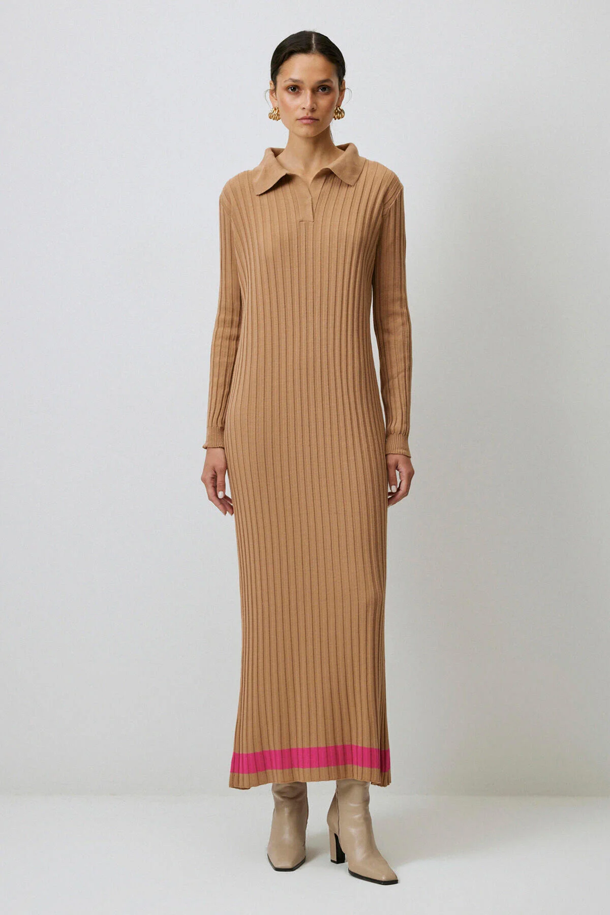 Bild von Touché Privé Strickkleid Mit Polokragen für Damen - S