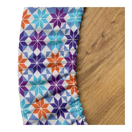 Bild von Abakuhaus Tischdecke Rundum-elastische Stofftischdecke, Mosaik Geometrische Schneeflocke Trippy