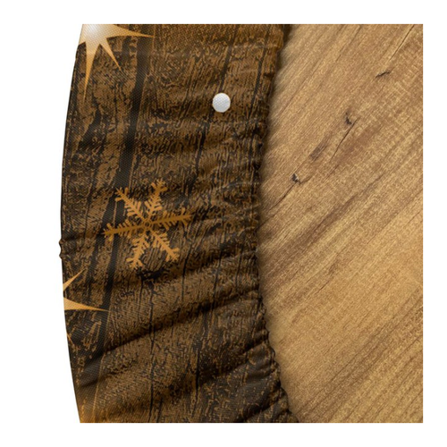 Bild von Abakuhaus Tischdecke Rundum-elastische Stofftischdecke, Weihnachten Holz und Schneeflocken