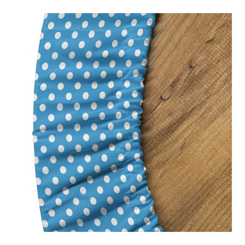 Bild von Abakuhaus Tischdecke Rundum-elastische Stofftischdecke, Blau Retro Tupfen Geometric