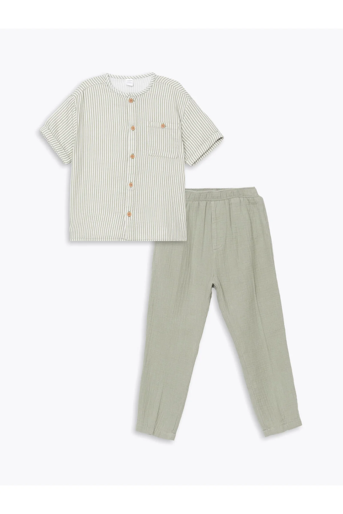 Bild von LC Waikiki Lcw Kids Judge-kragen, Gestreiftes Hemd Und Hose Für Jungen, 2er-pack für Herren - 2–4 Jahre