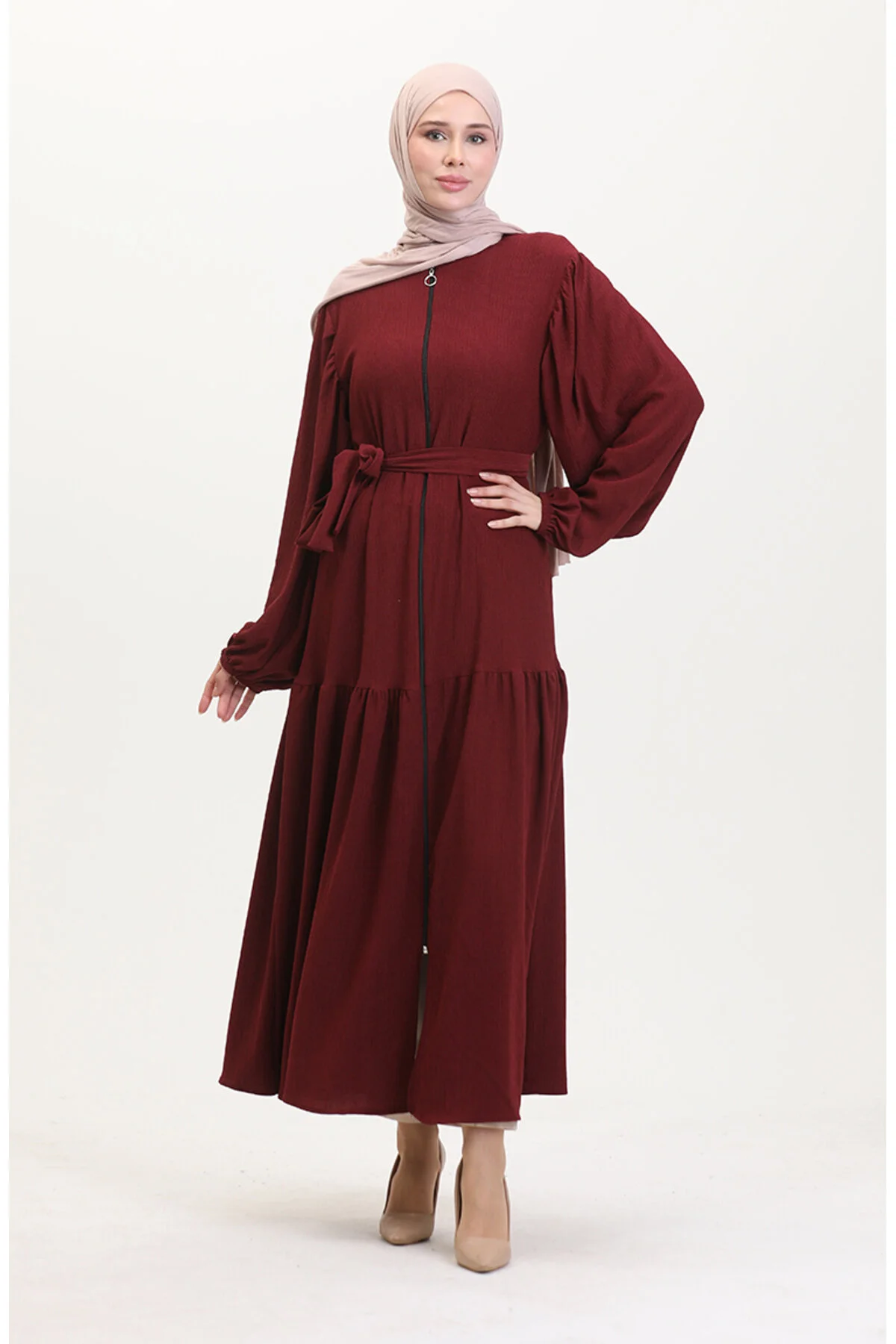 Bild von sefamerve Cap & Abaya Bordeaux Basic für Damen - 46