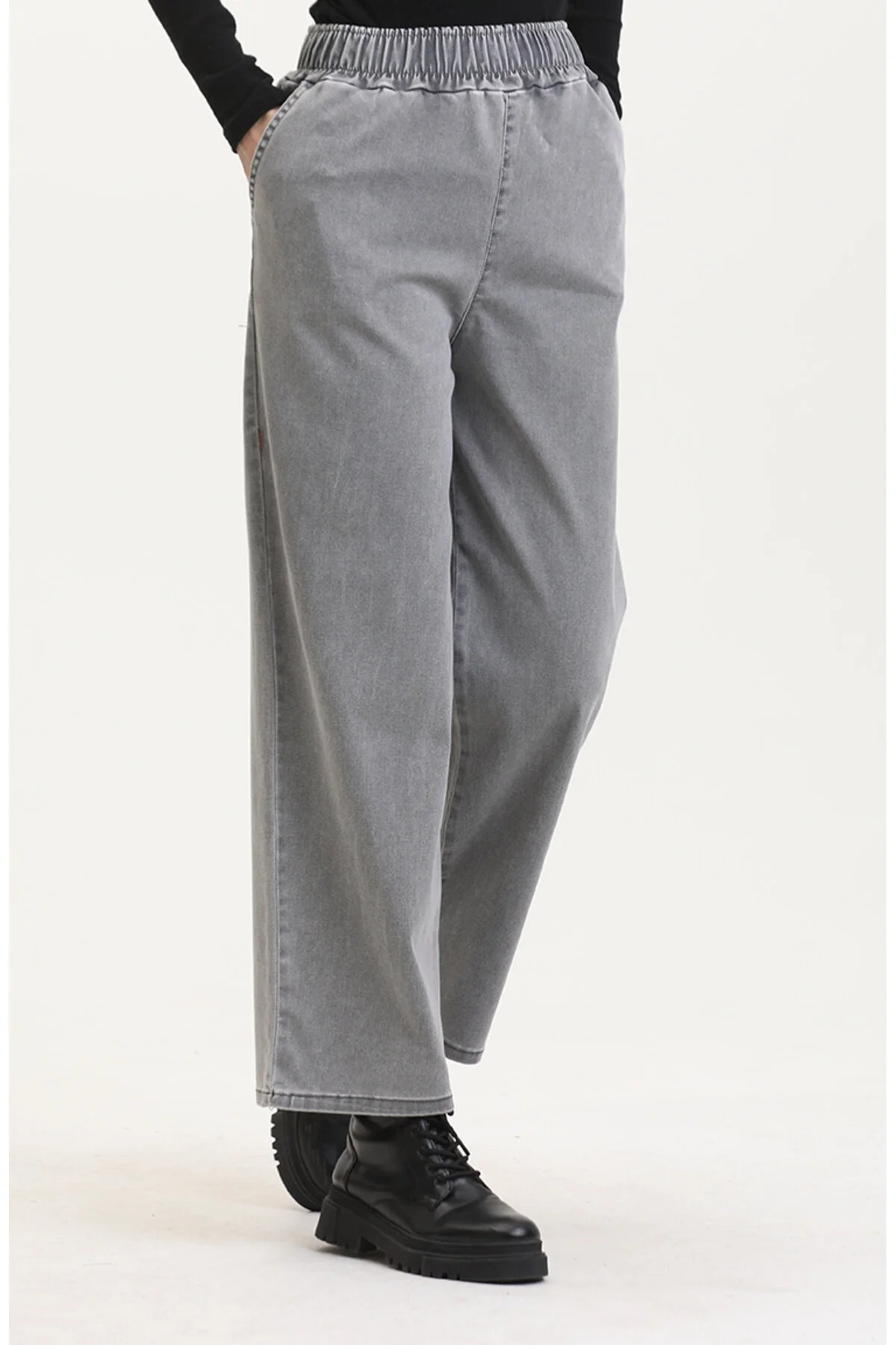 Bild von sefamerve Hose Grau Mittlerer Bund für Damen - 40
