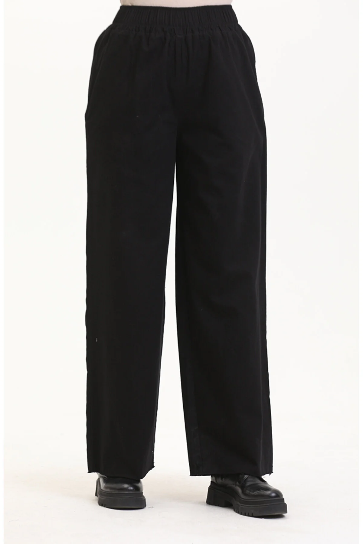 Bild von sefamerve Hose Schwarz Mittlerer Bund für Damen - M