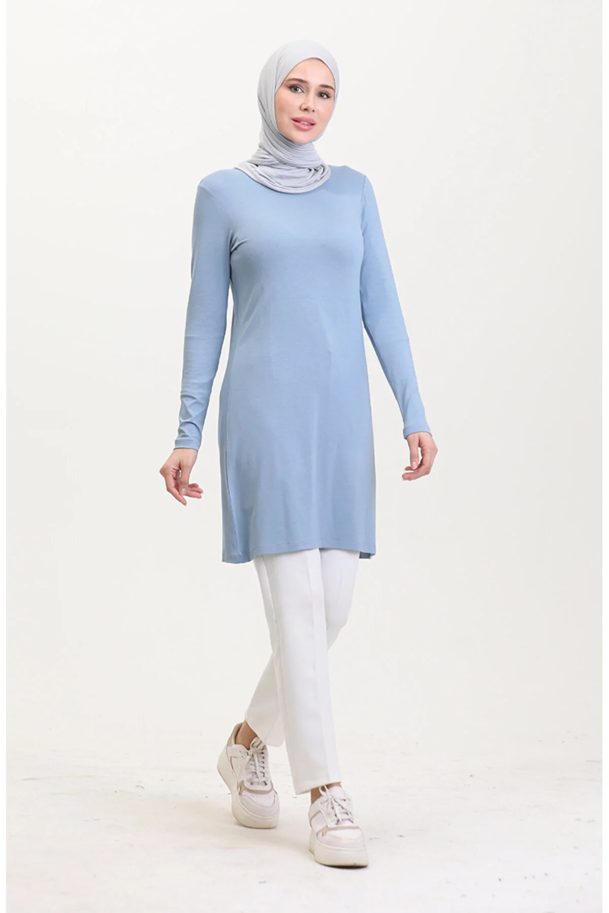 Bild von sefamerve Modest Fashion Tunika Blau Relaxed Fit für Damen - S