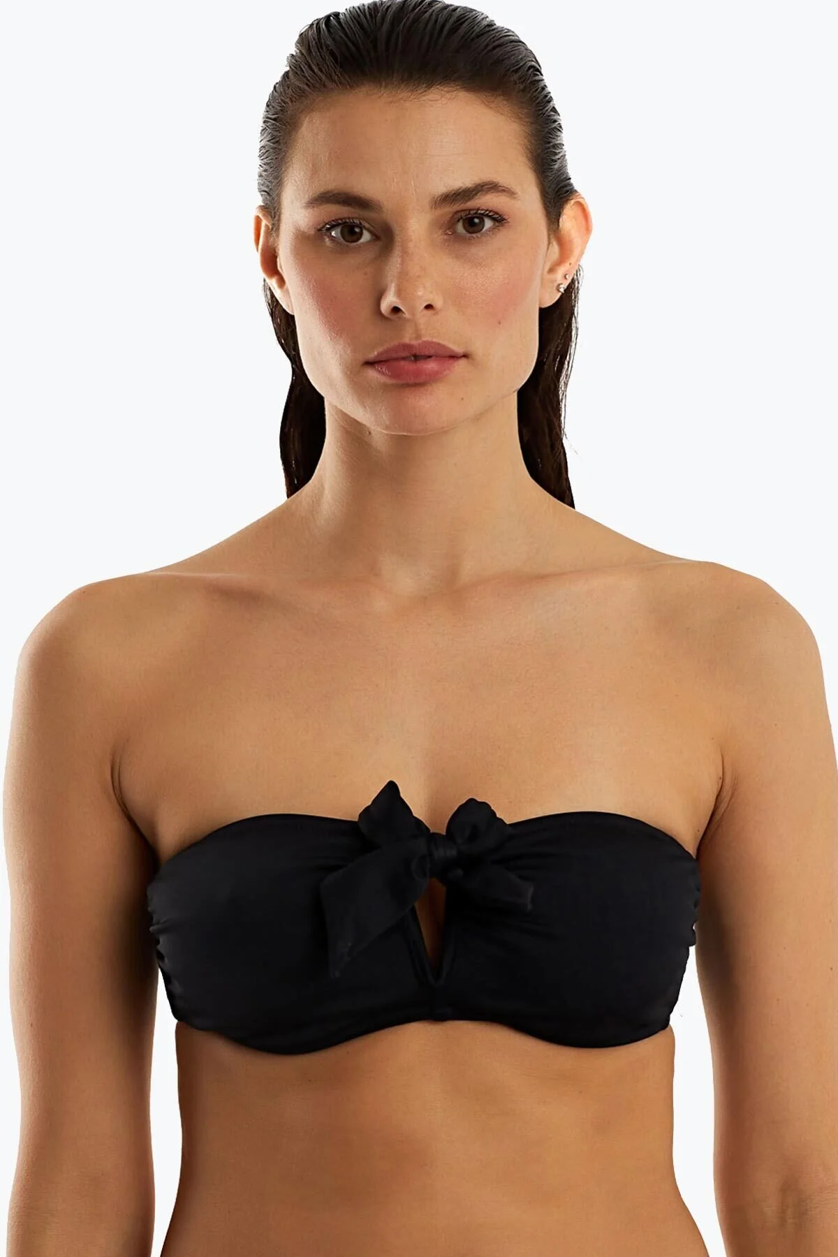 Bild von AYYILDIZ Schwarzes, Glattes Bikinioberteil für Damen - 44