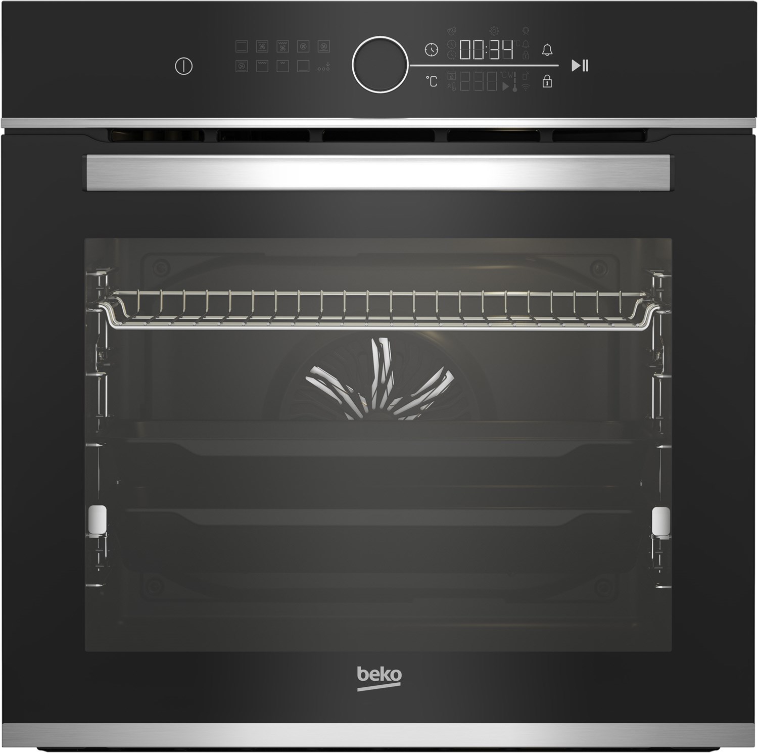 Bild von Beko BBIM13400XPSE Einbau-Backofen mit 15 Heizarten, 72 l Garraum-Volumen, Multifunktionsdisplay mit Sensortasten, Aeroperfekt, Pyrolytische Selbstreinigung, SteamShine-Reinigung, Schwarz/Edelstahl