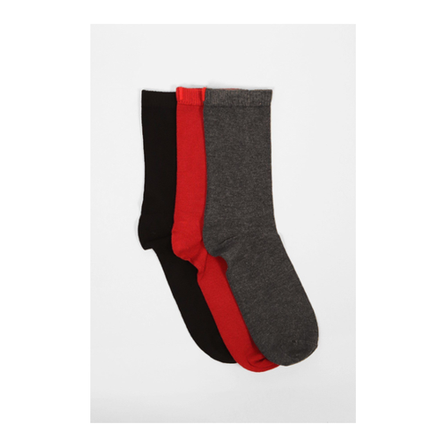 Bild von Katia&Bony 3er-Pack Harold Bambussocken für Damen – Schwarz/Claret Red/Anthrazit Melange