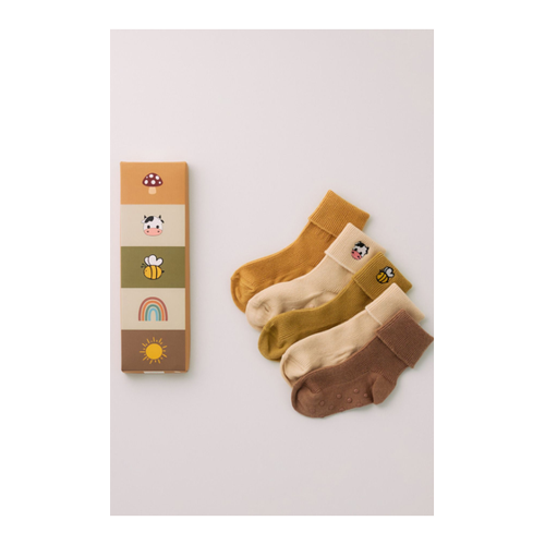Bild von Katia&Bony 5-teiliges Baby-Sockenset im Karton mit Tierstickerei - 12–24 Monate