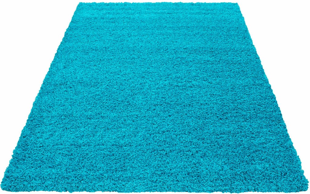 Bild von Ayyildiz Teppich-Hochflor Shaggy Teppich Langflor 5 Einfarbig Wohnzimmer, Polypropylen, Türkis, 80 X 150