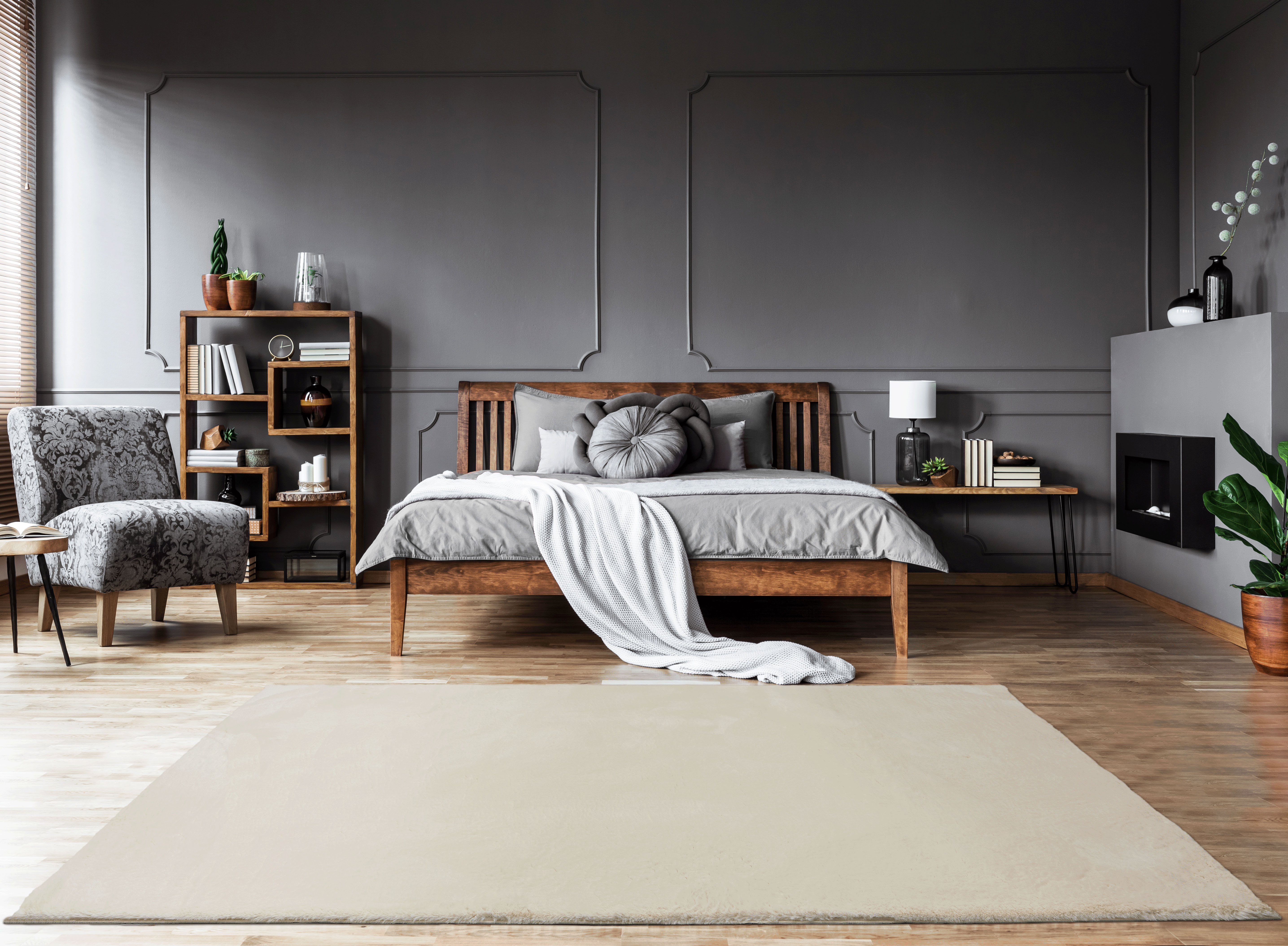 Bild von merinos Hochflor-Teppich "Fuzzy 27", rechteckig, 30 mm Höhe, Kunstfellteppich besonders weich und kuschelig, Fell Haptik