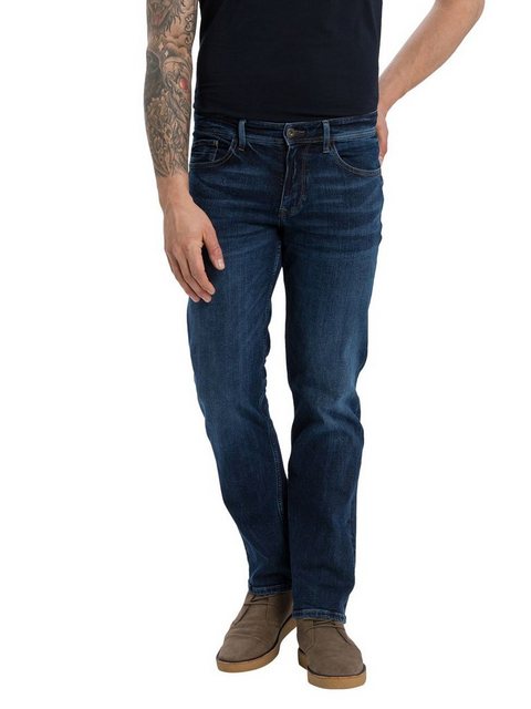 Bild von Cross Jeans Herren Jeans Antonio - Relaxed Fit - Blau - Dark Blue Crincle