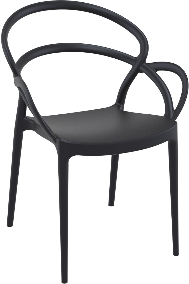 Bild von Siesta Mila Gartensessel - mit Armlehne - Kunststoff - schwarz