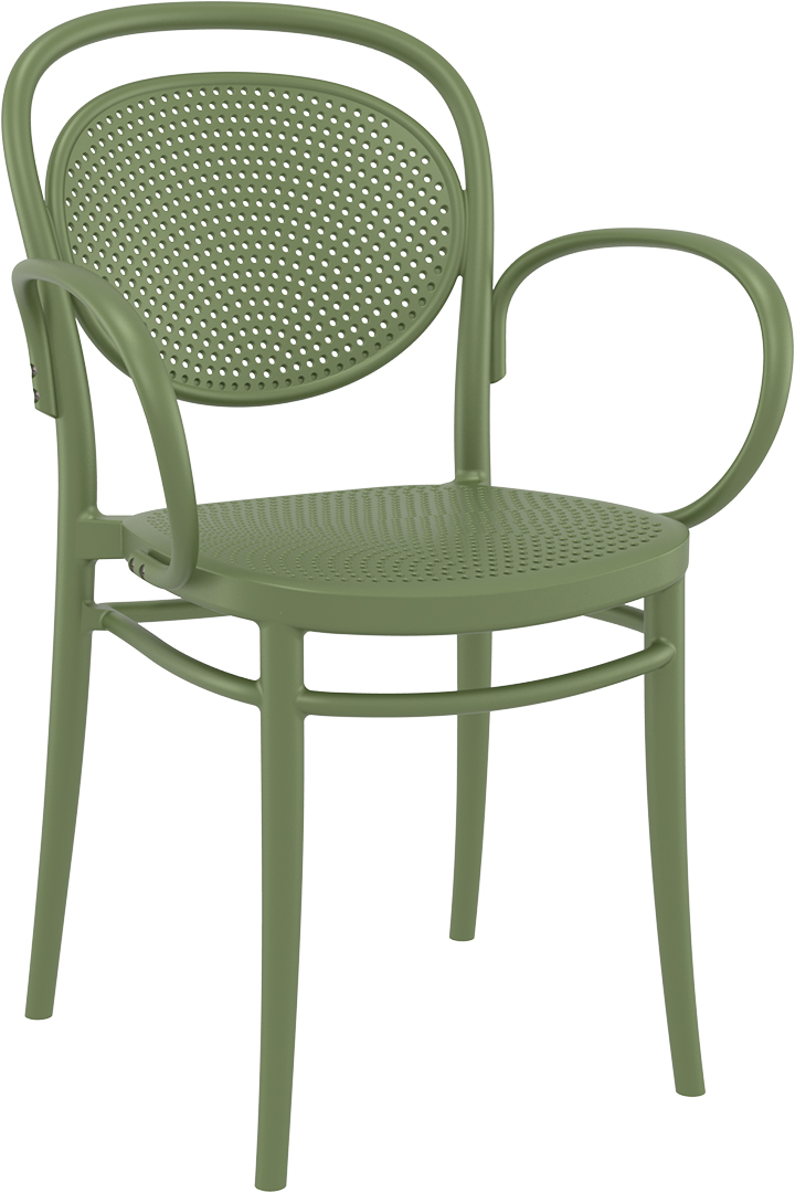Bild von Siesta Marcel XL Gartensessel - mit Armlehne - Kunststoff - stapelbar - olivgrün