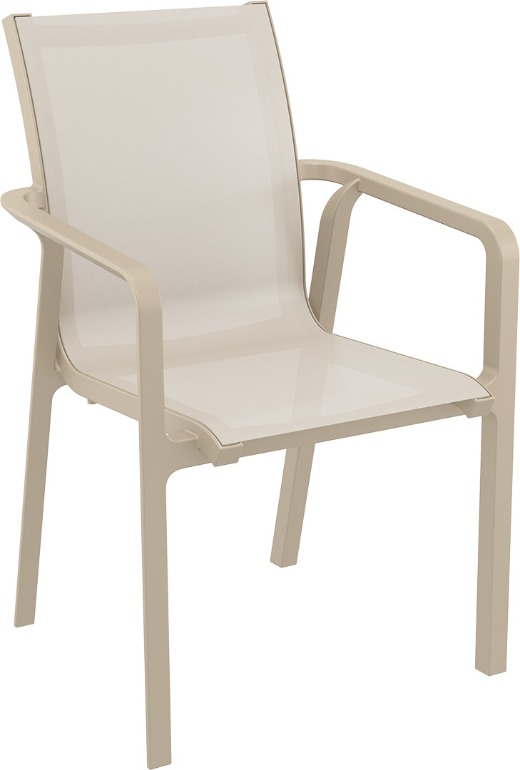 Bild von Siesta Pacific Gartensessel - Kunststoff mit Netzgewebe - mit Armlehne - stapelbar - taupe