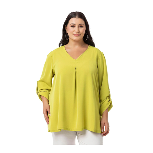 Bild von DISENTIS MODEST Pistaziengrüne Plissee-Bluse für Damen