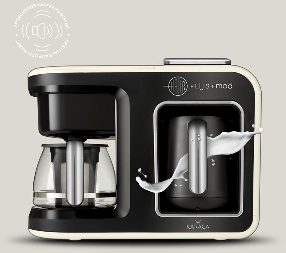 Bild von KARACA Hatır Plus Mod 5 in 1, 750 ml Tee/Filterkaffee & Turkischen Kaffeemaschine Creme, für Kaffee, Tee, Milchheizung, Milchgetränk und türkischer Kaffee, 1385W, 5+5 Tassen