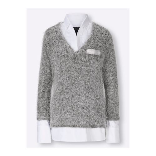 Bild von Grau 2-in-1-Pullover für stilbewusste Frauen