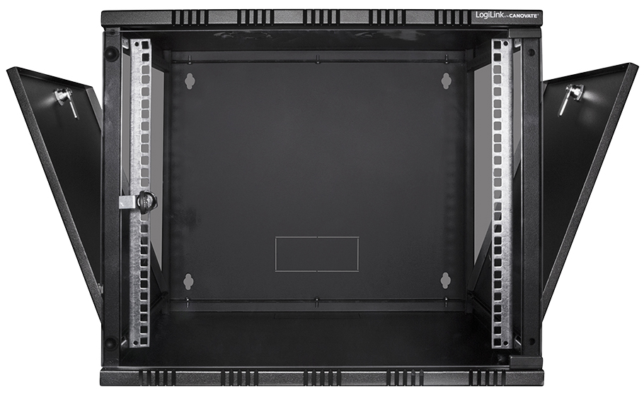 Bild von LogiLink W06A40G ECO Wandschrank 6HE (400mm Tiefe), Flat Pack (unmontiert), 48,26 cm (19 Zoll) lichtgrau