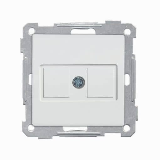 Bild von Mutlusan Candela Modul Abdeckung Datenbuchse 2-fach Weiss, Taster + Schalter, Weiss