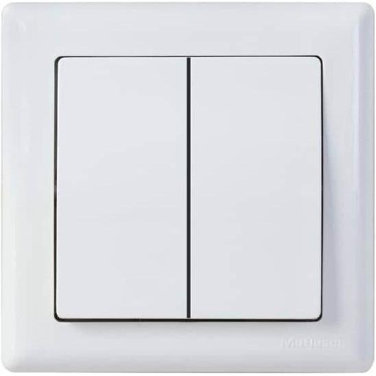 Bild von Mutlusan Daria 2-fach Schalter Ein-/Ausschalter Unterputz Weiss, Taster + Schalter, Weiss