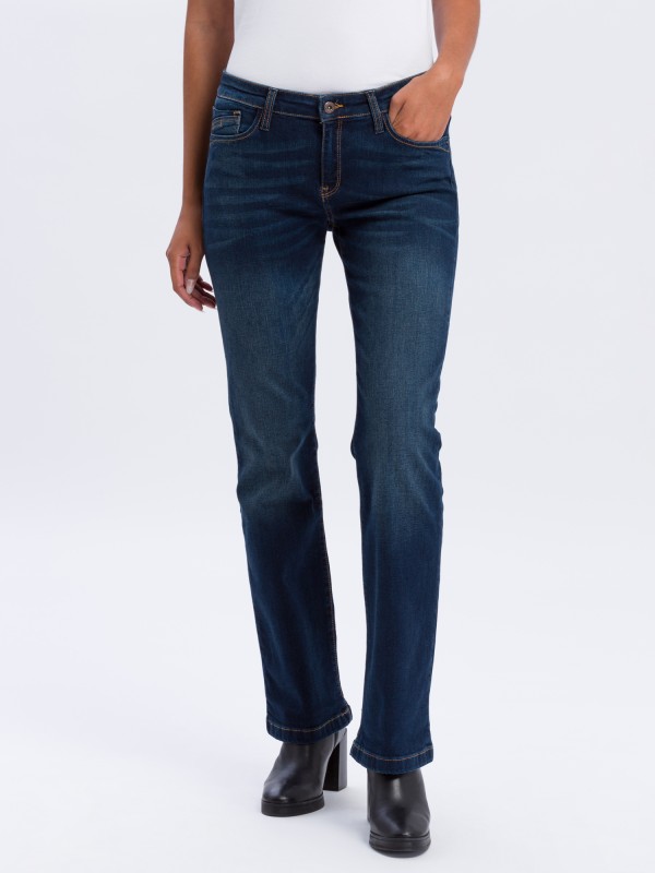 Bild von Cross Jeans Damen Jeans Lauren - Regular Fit - Bootcut - Blau - Deep Blue