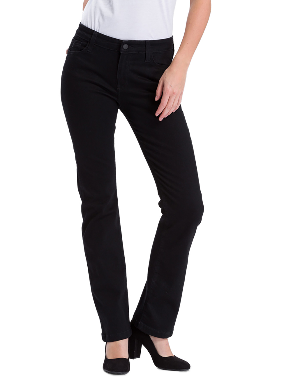 Bild von Cross Jeans Damen Jeans Lauren - Bootcut - Schwarz - Black Black