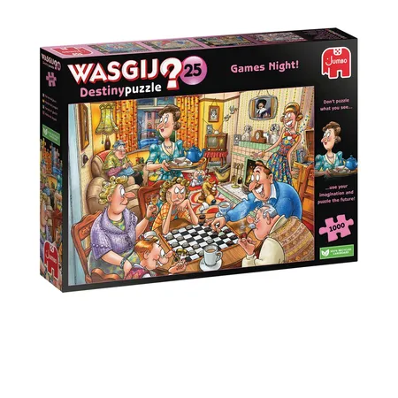 Bild von Jumbo Spiele Puzzle Jumbo Spiele 1110100015 Wasgij Destiny 25 Games Night! 1000 Teile, 1000 Puzzleteile, Made in Europe