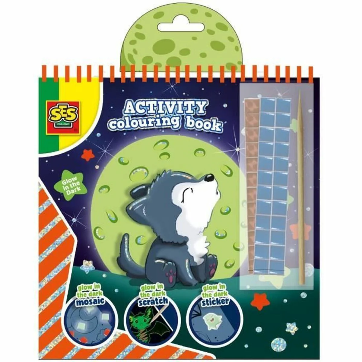 Bild von SES Creative Activity Colouring Book - Glow in the Dark 3-in-1
