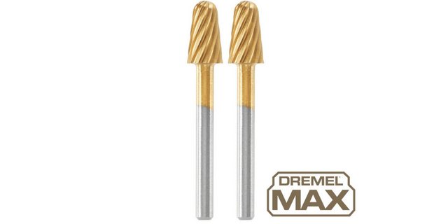 Bild von Dremel MAX Hochgeschwindigkeits-Fräsmesser (117DM) 2 Hochgeschwindigkeits-Fräsmesser mit Titanbeschichtung zum Schnitzen und Gravieren, 6,4 mm, max. Lebensdauer