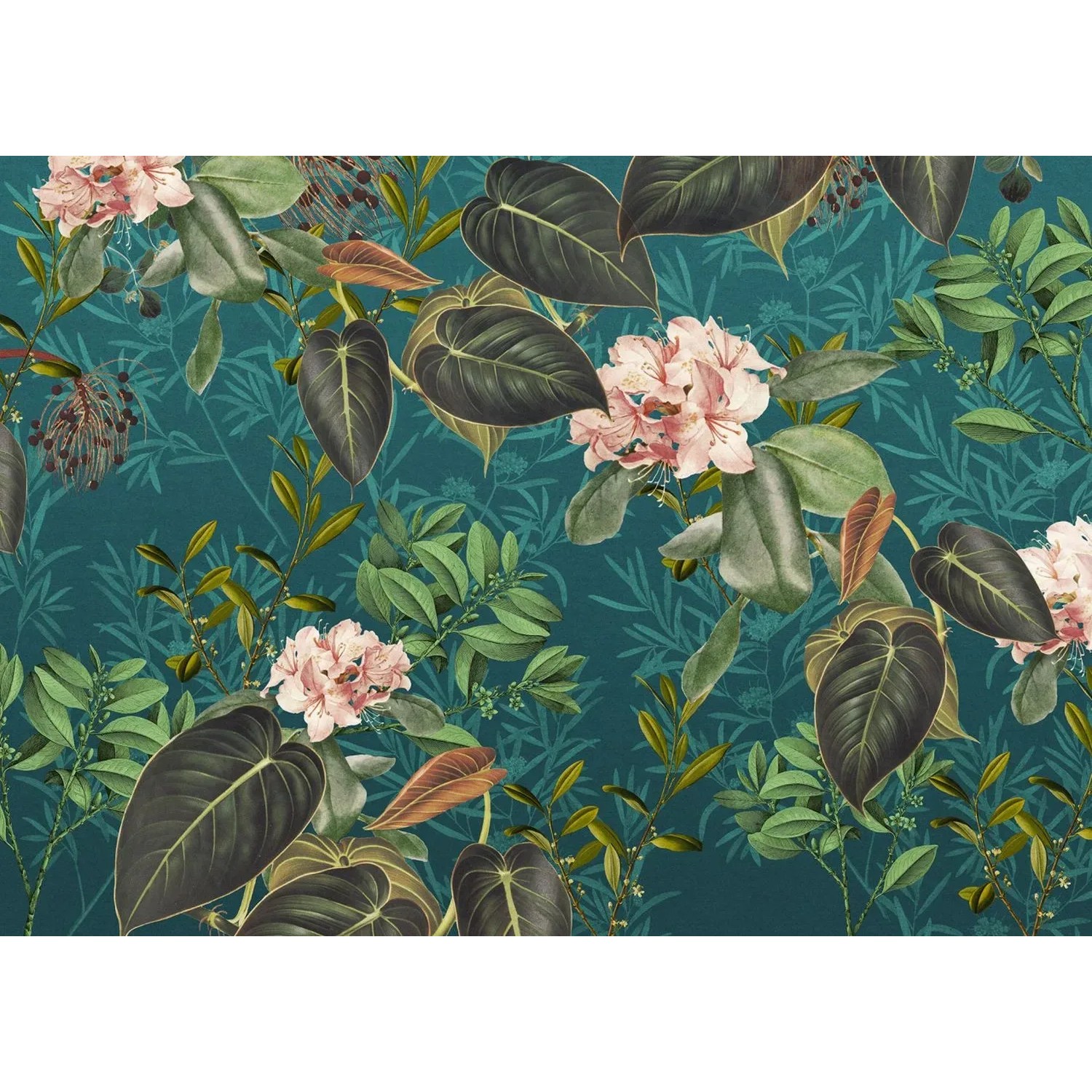 Bild von Komar Fototapete Jacinta Blau Grün und Rosa 350 x 250 cm 611644
