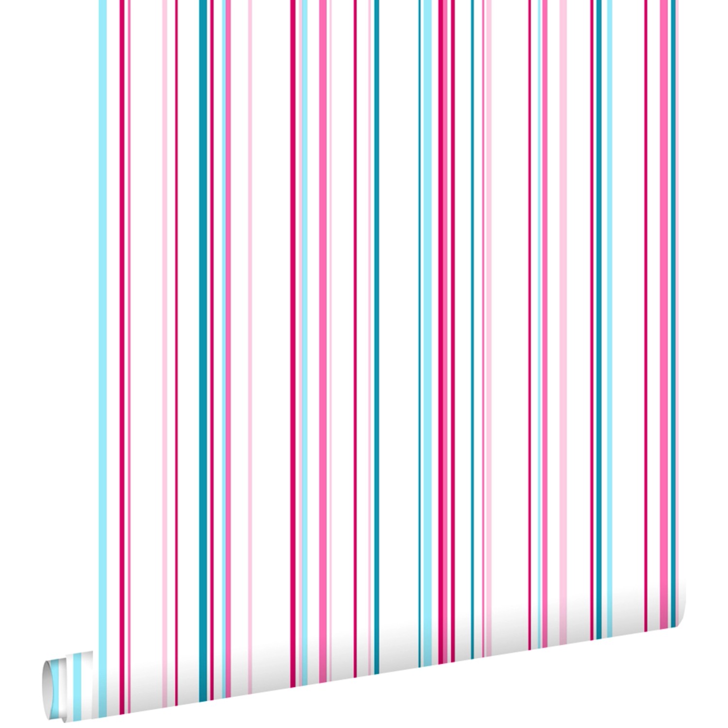 Bild von ESTAhome Tapete Streifen Rosa und Türkis 53 Cm X 1005 M