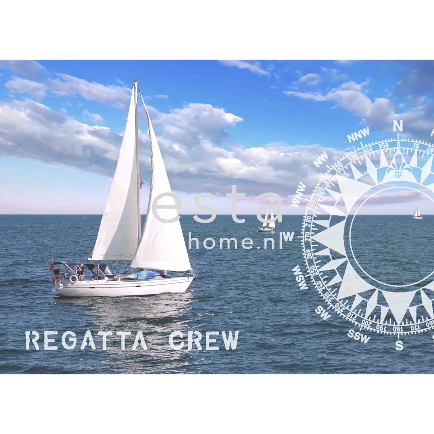 Bild von ESTAhome Fototapete Segelboot Blau 374 x 270 cm 156434