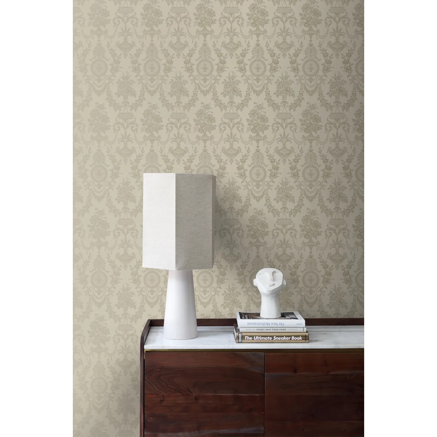 Bild von Origin Wallcoverings Tapete Ornamente Taupe 53 cm x 10,05 m 326136