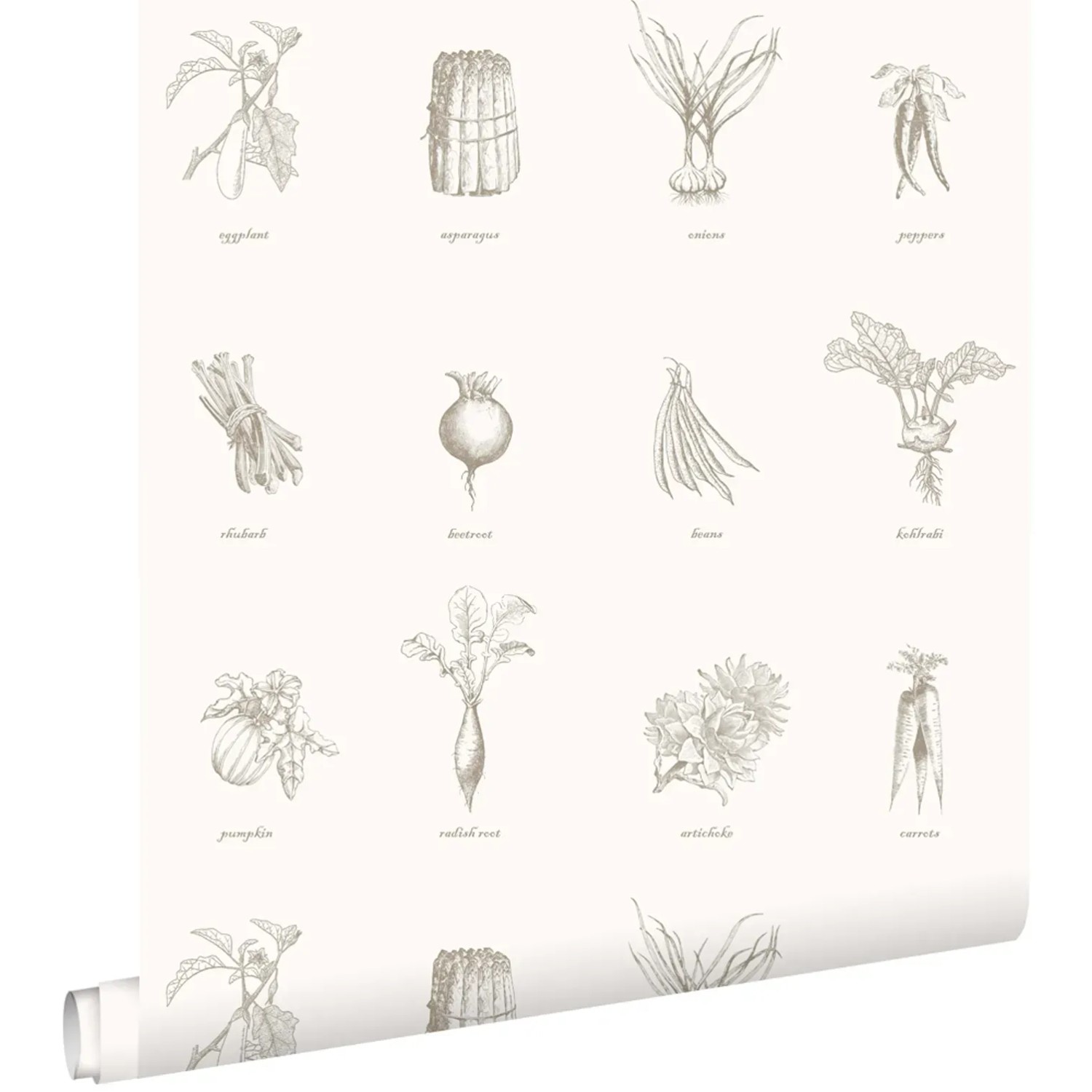 Bild von ESTAhome Tapete Gemüse Beige 53 cm x 10,05 m 127613
