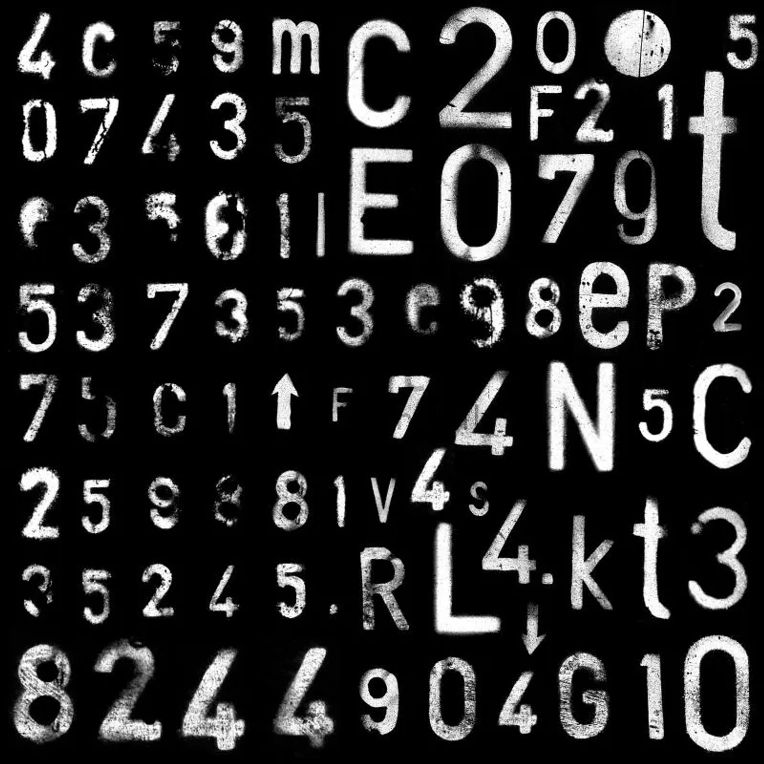 Bild von ESTAhome Fototapete Buchstaben und Zahlen Schwarz und Weiß 300 x 279 cm 157711